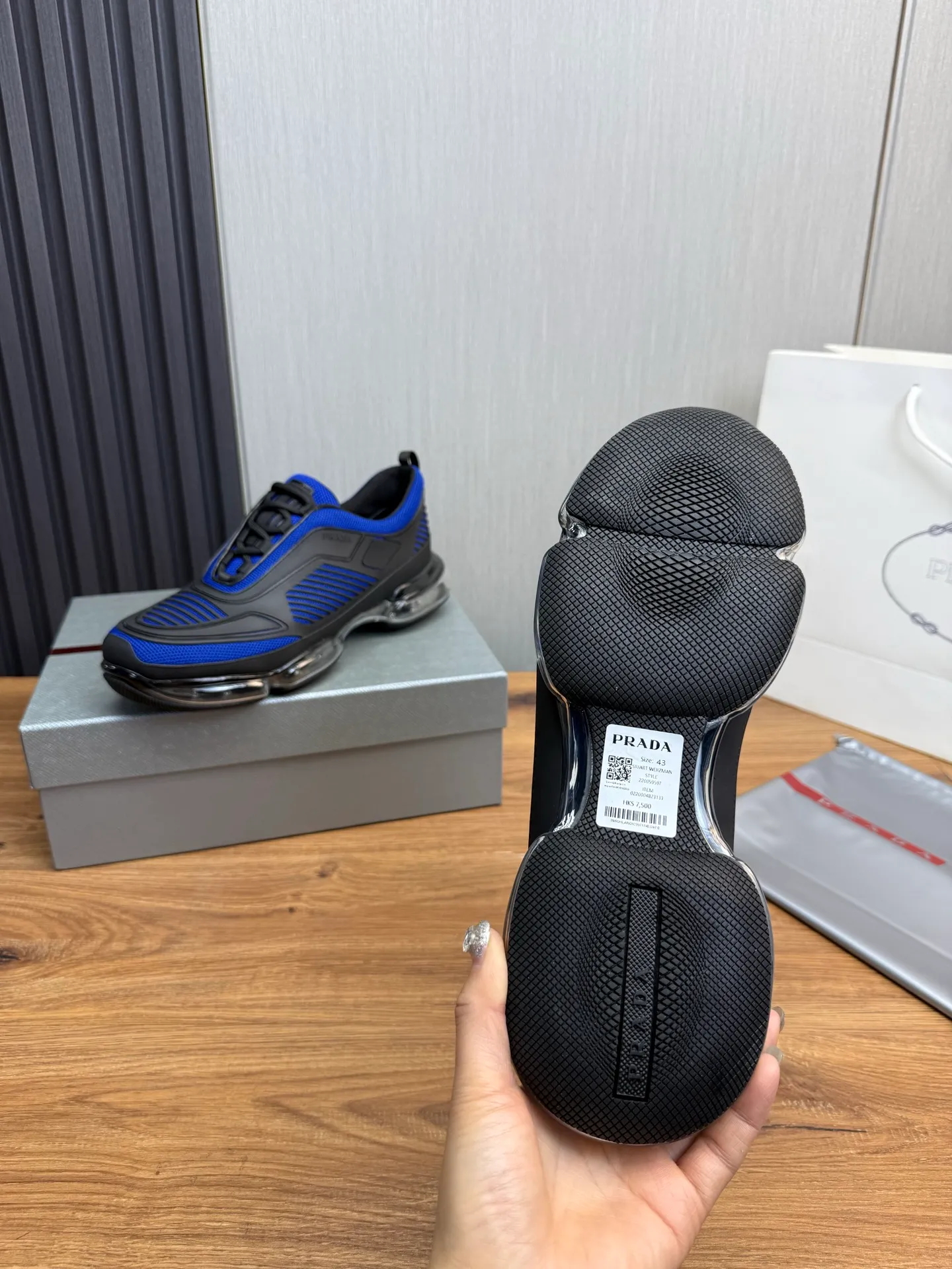 Men's shoes 💰640💰 [PRADA] Men's shoes are popular in the counter, high-quality shipments ✔️Official website synchronization, original fly-woven epoxy fabric + cowhide lining, 1⃣️ to 1⃣️ replica, original air-cushion original bottom, 38-45 (one size larger)